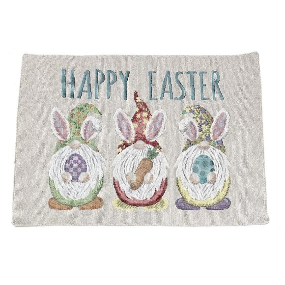 Happy Easter Bunny Gnomes Fabric Placemats (Set of 4) - Picture 2 of 3